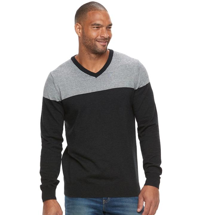 Big & Tall Sonoma Goods For Life&trade; Classic-fit Coolmax V-neck Sweater, Men's, Size: Xl Tall, Dark Brown