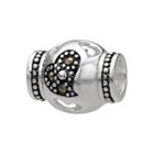 Individuality Beads Sterling Silver Marcasite Heart Bead, Women's