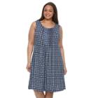 Plus Size Croft & Barrow&reg; Pintuck Fit & Flare Dress, Women's, Size: 1xl, Dark Blue