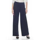 Women's Dana Buchman Jacquard Wide-leg Pants, Size: Xl, Blue (navy)