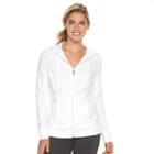 Petite Tek Gear&reg; Dry Tek Zip-front Hoodie, Women's, Size: S Petite, White