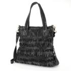 Amerileather Oida Twist Leather Convertible Shoulder Bag, Women's, Black