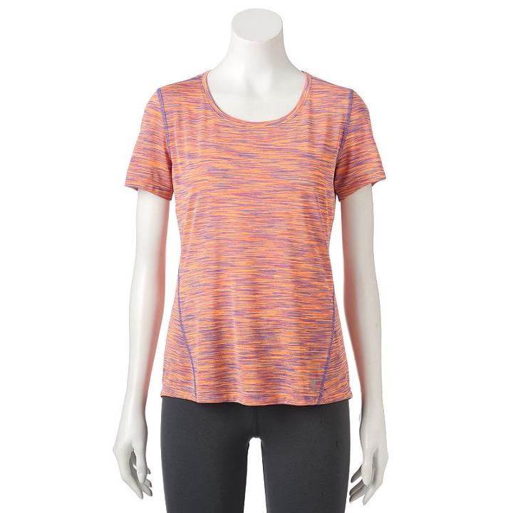 Petite Tek Gear&reg; Space-dyed Performance Tee, Women's, Size: L Petite, Brt Orange
