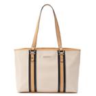 Dana Buchman Danielle Striped Tote, Lt Beige