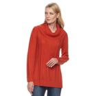 Women's Napa Valley Cable-knit Cowlneck Tunic, Size: Medium, Med Red