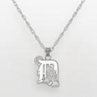 Logoart Detroit Tigers Sterling Silver Logo Pendant, Women's, Size: 18, Grey