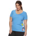 Plus Size Fila Sport&reg; Heritage Logo V-neck Workout Tee, Women's, Size: 1xl, Blue (navy)