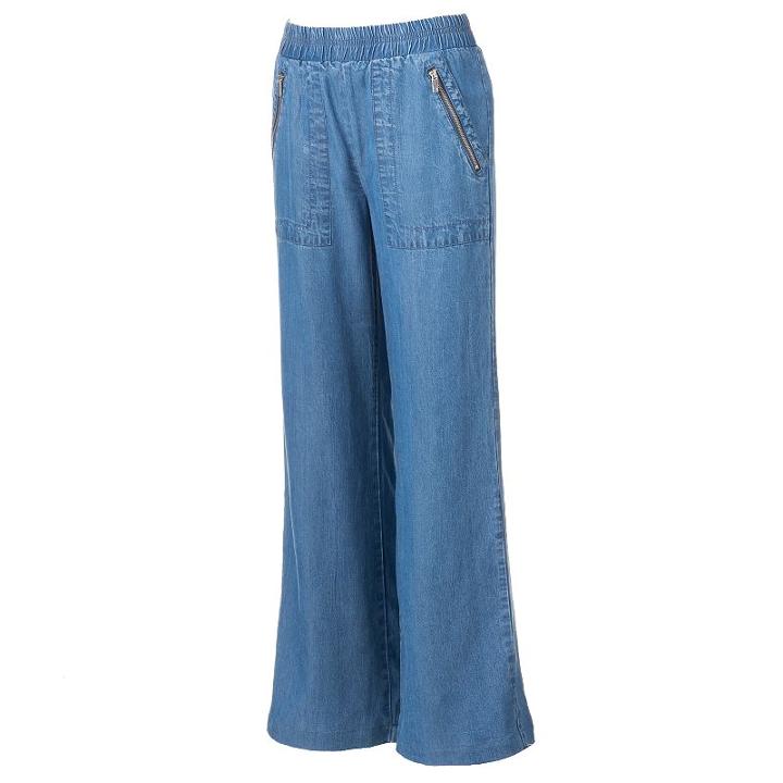 Women's Juicy Couture Wide-leg Denim Pants, Size: Xs, Blue