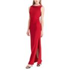 Women's Chaps Satin-trim Jersey Evening Gown, Size: 14, Red