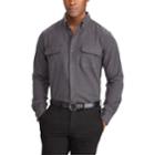 Big & Tall Chaps Classic-fit Herringbone Button-down Work Shirt, Men's, Size: 3xb, Black
