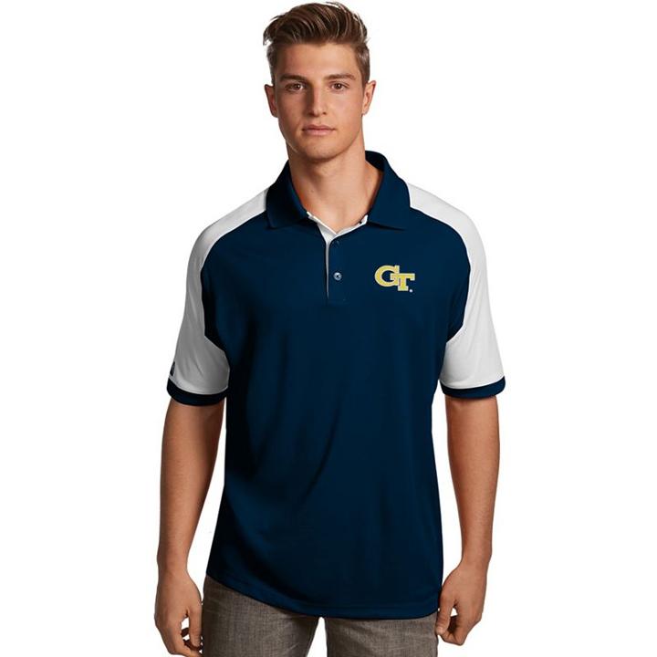 Men's Antigua Georgia Tech Yellow Jackets Century Polo, Size: 3xl, Blue (navy)