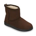 Dearfoams Women's Microfiber Memory Foam Bootie Slippers, Size: Medium, Dark Brown