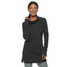 Women's Tek Gear&reg; Funnel Neck Thumb Hole Tunic, Size: Large, Black