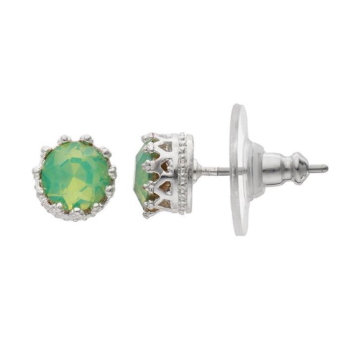 Lc Lauren Conrad Crown Nickel Free Stud Earrings, Women's, Lt Green