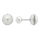 Pearlustre By Imperial Sterling Silver Freshwater Cultured Pearl Front-back Stud Earrings, Women's, White
