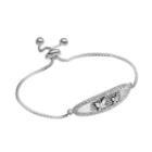 Silver Expressions By Larocks Silver Plated Sisters Butterfly Lariat Bracelet, Women's, Grey