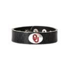 Women's Oklahoma Sooners Leather Concho Bracelet, Black