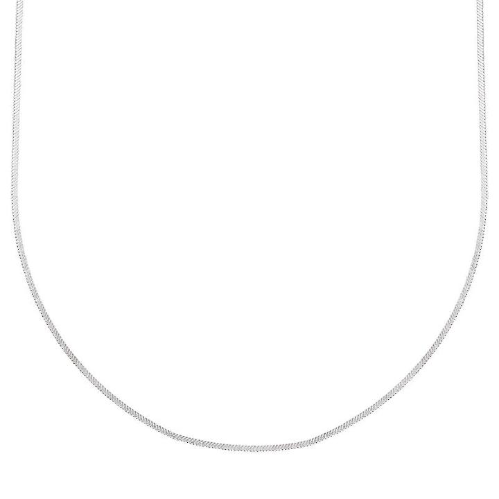 Splendid Silver Silver-bonded Square Snake Chain Necklace - 24-in, Women's, Size: 24, Grey