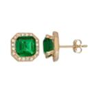 10k Gold Simulated Emerald & Lab-created White Sapphire Octagon Stud Earrings, Women's, Green