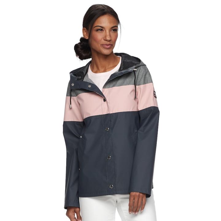 Women's Halitech Hooded Colorblock Jacket, Size: Small, Dark Pink