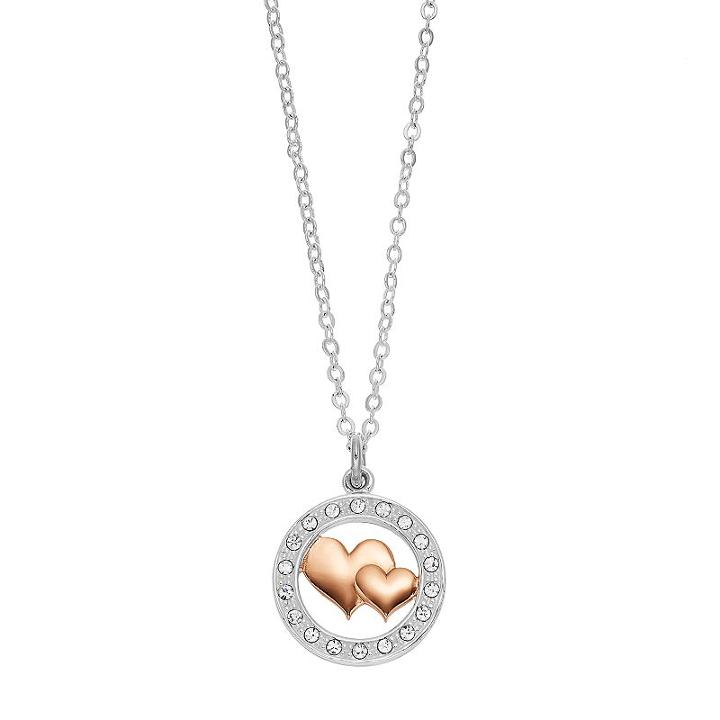 Silver Expressions By Larocks Sisters Are A Gift Cubic Zirconia Heart Pendant Necklace, Women's, White