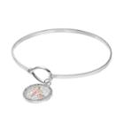 Silver Expressions By Larocks Faith Makes All Things Possible Bangle Bracelet, Women's
