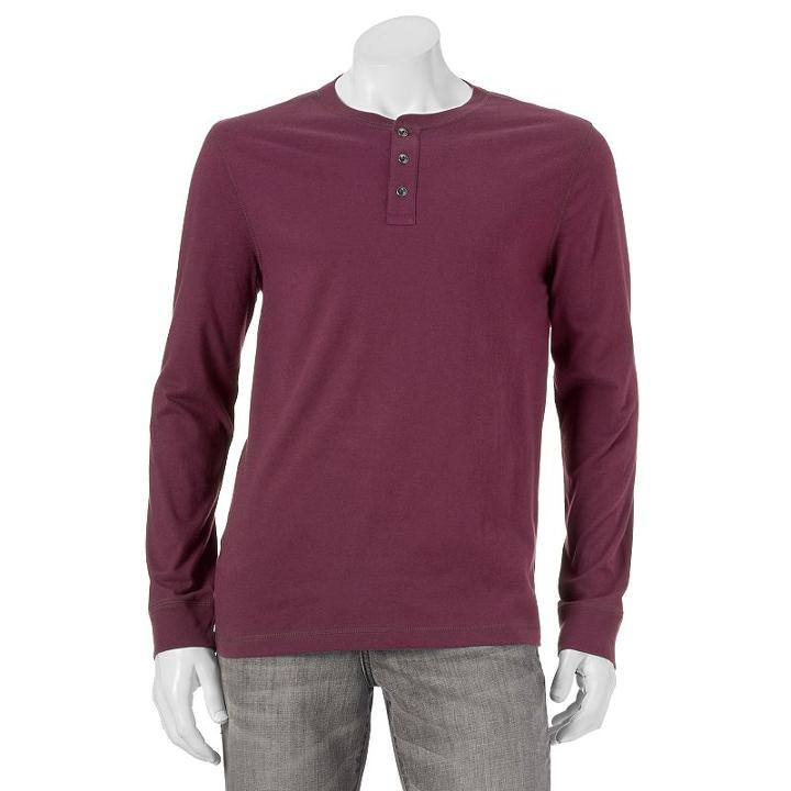 Big & Tall Sonoma Goods For Life&trade; Slim-fit Everyday Henley, Men's, Size: 3xl Tall, Red