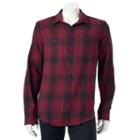 Big & Tall Urban Pipeline&reg; Plaid Flannel Button-down Shirt, Men's, Size: Xxl Tall, Dark Red