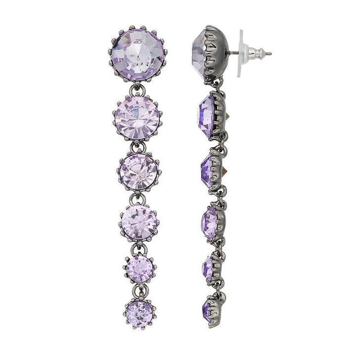 Simply Vera Vera Wang Purple Graduated Stone Nickel Free Linear Earrings, Women's