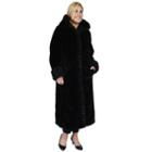 Plus Size Excelled Hooded Faux-fur Walker Jacket, Women's, Size: 2xl, Black