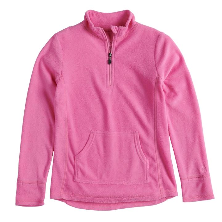 Girls 4-16 Cuddl Duds 1/4 Zip Fleece Top, Size: 4-5, Light Pink