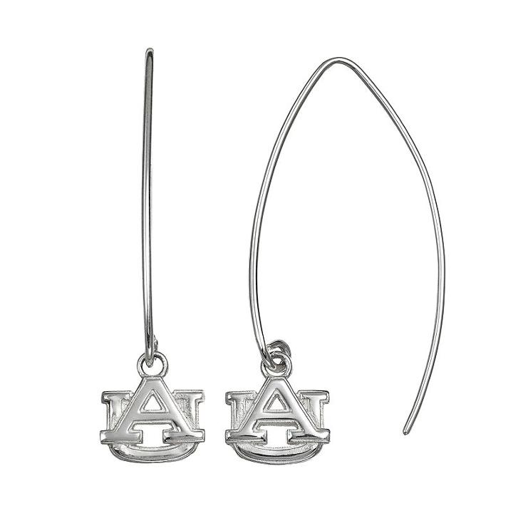 Dayna U Auburn Tigers Sterling Silver Hook Earrings, Women's, Grey