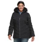 Plus Size Camryn Quilted Puffer Jacket, Women's, Size: 3xl, Black