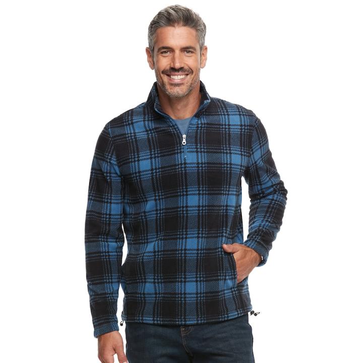 Men's Croft & Barrow&reg; Arctic Fleece Quarter-zip Pullover, Size: Xxl, Blue