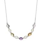 Sterling Silver Gemstone Beaded Necklace, Women's, Size: 18, Multicolor