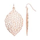 Textured Nickel Free Leaf Drop Earrings, Women's, Light Pink