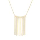 14k Gold Curved Bar Fringe Necklace, Women's, Size: 18, Yellow