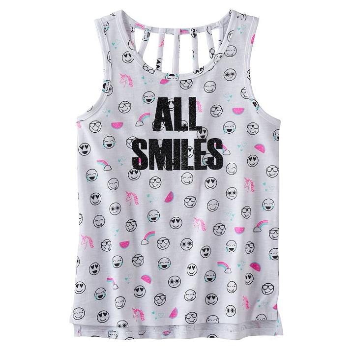 Girls 7-16 So&reg; Cageback High-low Tank Top, Girl's, Size: 10, White
