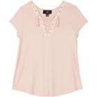 Girls 7-16 & Plus Size Iz Amy Byer Short Sleeve Lace-up Swing Tee, Size: Xl, Med Pink