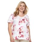 Plus Size Croft & Barrow&reg; Essential V-neck Tee, Women's, Size: 3xl, White