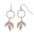Lc Lauren Conrad Leaf Circle Nickel Free Drop Earrings, Women's, Light Pink