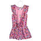 Girls 7-16 Self Esteem Front Tie Romper With Necklace, Size: Small, Pink
