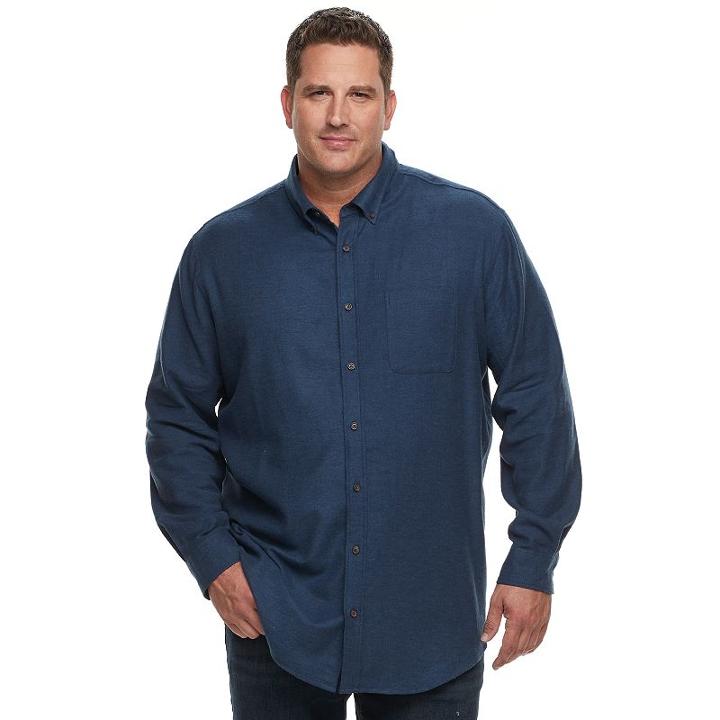 Big & Tall Croft & Barrow&reg; True Comfort Classic-fit Flannel Button-down Shirt, Men's, Size: 3xl Tall, Blue