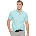 Big & Tall Sonoma Goods For Life&trade; Modern-fit Textured Button-down Shirt, Men's, Size: 4xb, Med Green
