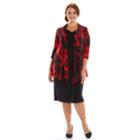 Plus Size Connected Apparel Mock-layer Sheath Dress, Women's, Size: 24 W, Red