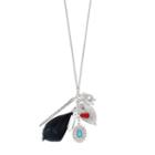 Mudd&reg; Owl, Leaf & Feather Charm Necklace, Women's, Multicolor