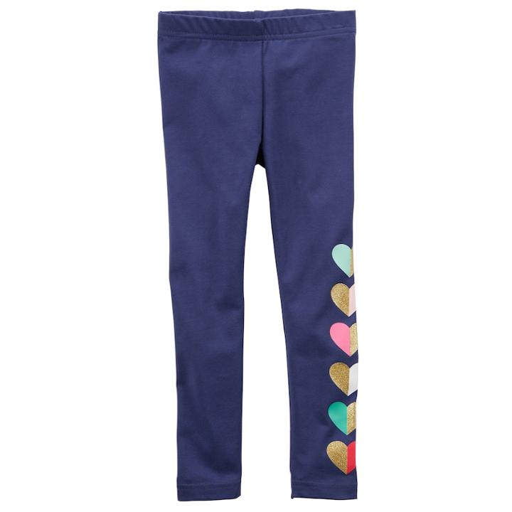 Baby Girl Carter's Multi-heart Leggings, Size: 9 Months, Blue