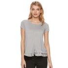 Women's Juicy Couture Asymmetrical Ruffle Tee, Size: Xs, Grey