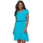 Women's Apt. 9&reg; Smocked Blouson Dress, Size: Small, Med Blue