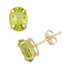 Peridot 10k Gold Oval Stud Earrings, Women's, Green